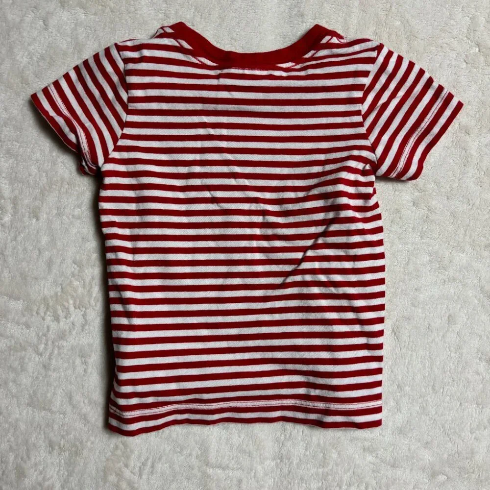 Hanna Andersson Toddler Shirt Size 2 Red Striped Wonder Women Marvel‎ Cotton